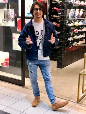 「ONE DAY KMC （ワンデイケーエムシー）のアイテム（ジャケット/アウター）」を使った、HARAさん（メンズ・172cm）の春コーディネート