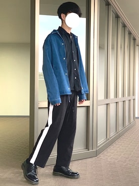 「デニムコーチジャケット」｜Riskeさん（メンズ・168cm）の春コーディネート