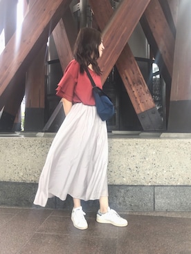 「アイテム（メッセンジャーバッグ、ブルー系）」を使った、ckさん（レディース・155cm）の夏コーディネート