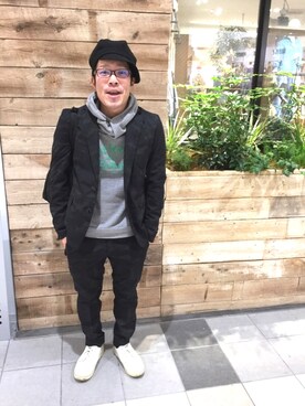 「improves（インプローブス）のアイテム（スラックス）」を使った、ぶーもんさん（メンズ・165cm）の冬コーディネート