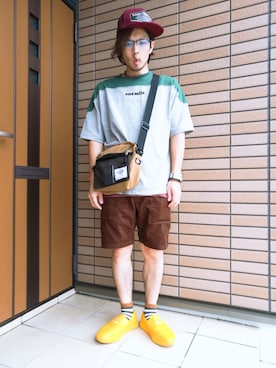 「Guess（ゲス）のアイテム（腕時計）」を使った、ぶーもんさん（メンズ・165cm）の夏コーディネート
