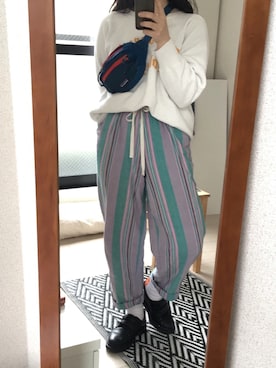 「スエット」｜「アイテム（その他シューズ）」を使った、oke-riさん（レディース・155cm）の春コーディネート