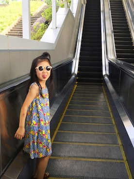 「Minnetonka（ミネトンカ）のアイテム（スリッポン）」を使った、xileさん（キッズ・110cm）の夏コーディネート