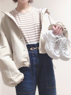 「miluu（ミルー）のアイテム」を使った、𝕞𝕚𝕜𝕠さん（レディース・160cm）の春コーディネート