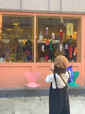 「韓国」｜「アイテム（サロペット/オーバーオール）」を使った、ayukoさん（レディース・158cm）の秋コーディネート