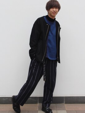 「ETHOSENS（エトセンス）のアイテム（ベルト）」を使った、すけのすけさん（メンズ・172cm）の冬コーディネート