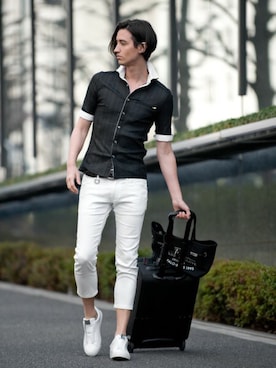 「Buffalo Bobs（バッファローボブズ）のアイテム（バッグ）」を使った、Goichi Numanoさん（メンズ・174cm）の春コーディネート