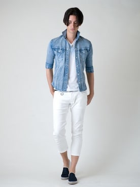 「Buffalo Bobs（バッファローボブズ）のアイテム（スリッポン）」を使った、Goichi Numanoさん（メンズ・174cm）の春コーディネート