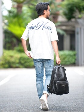 「Buffalo Bobs（バッファローボブズ）のアイテム（スリッポン）」を使った、Goichi Numanoさん（メンズ・174cm）の夏コーディネート