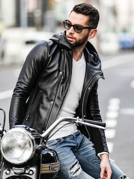 「Buffalo Bobs（バッファローボブズ）のアイテム（パンツ）」を使った、Goichi Numanoさん（メンズ・174cm）の冬コーディネート