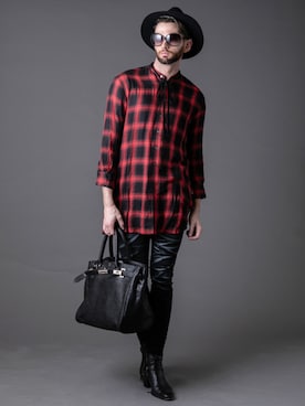 「Buffalo Bobs（バッファローボブズ）のアイテム（トートバッグ）」を使った、Goichi Numanoさん（メンズ・174cm）の夏コーディネート