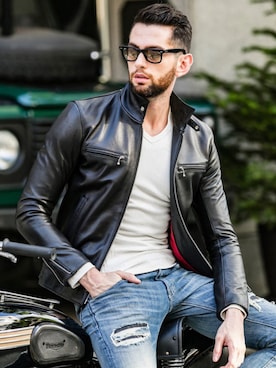 「Buffalo Bobs（バッファローボブズ）のアイテム（パンツ）」を使った、Goichi Numanoさん（メンズ・174cm）の秋コーディネート