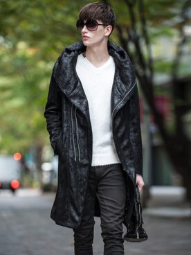「Buffalo Bobs（バッファローボブズ）のアイテム（ニット/セーター）」を使った、Goichi Numanoさん（メンズ・174cm）の秋コーディネート