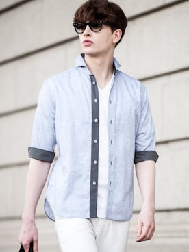 「Buffalo Bobs（バッファローボブズ）のアイテム（シャツ/ブラウス）」を使った、Goichi Numanoさん（メンズ・174cm）の夏コーディネート