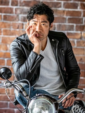 「Buffalo Bobs（バッファローボブズ）のアイテム（ライダースジャケット）」を使った、Goichi Numanoさん（メンズ・174cm）の秋コーディネート