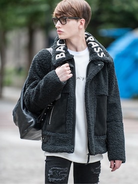 「Buffalo Bobs（バッファローボブズ）のアイテム（バッグ）」を使った、Goichi Numanoさん（メンズ・174cm）の秋コーディネート