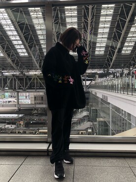 「PLEASURES（プレジャー）のアイテム（ジャケット/アウター）」を使った、EMII SHOJIさん（レディース・156cm）の秋コーディネート