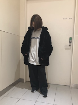 「DANKE SCHON（ダンケシェーン）のアイテム（ブルゾン）」を使った、EMII SHOJIさん（レディース・156cm）の冬コーディネート