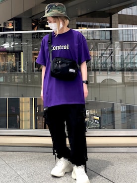「L.H.P（エルエイチピー）のアイテム（帽子）」を使った、EMII SHOJIさん（レディース・156cm）の夏コーディネート