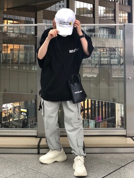 「KaneZ（ケインズ）のアイテム（キャップ）」を使った、EMII SHOJIさん（レディース・156cm）の夏コーディネート