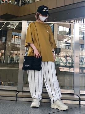 「KaneZ（ケインズ）のアイテム（キャップ）」を使った、EMII SHOJIさん（レディース・156cm）の夏コーディネート