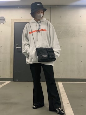 「thisisneverthat（ディスイズネバーザット）のアイテム（帽子）」を使った、EMII SHOJIさん（レディース・156cm）の秋コーディネート