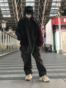「thisisneverthat（ディスイズネバーザット）のアイテム（ジャケット/アウター）」を使った、EMII SHOJIさん（レディース・156cm）の冬コーディネート