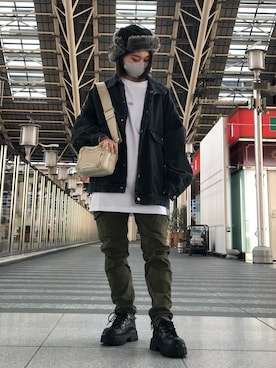 「DANKE SCHON（ダンケシェーン）のアイテム（ブルゾン）」を使った、EMII SHOJIさん（レディース・156cm）の冬コーディネート