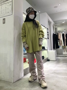 「DANKE SCHON（ダンケシェーン）のアイテム（帽子）」を使った、EMII SHOJIさん（レディース・156cm）の冬コーディネート