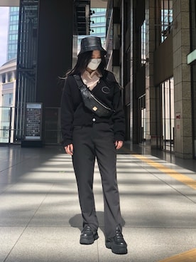 「Ctr1（コントロール）のCtr1/コントロール/ショートカーディガン（ニット/セーター）」を使った、EMII SHOJIさん（レディース・156cm）の春コーディネート