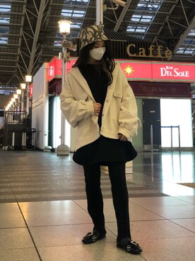 「DANKE SCHON（ダンケシェーン）のアイテム（帽子）」を使った、EMII SHOJIさん（レディース・156cm）の春コーディネート