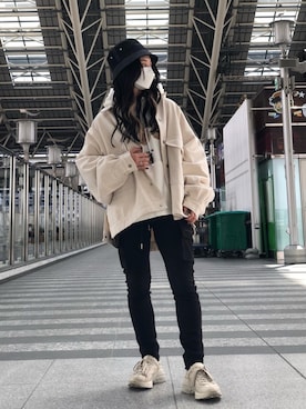 「DANKE SCHON（ダンケシェーン）のアイテム（ジャケット/アウター）」を使った、EMII SHOJIさん（レディース・156cm）の春コーディネート