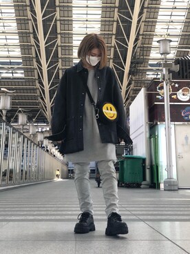 「DANKE SCHON（ダンケシェーン）のアイテム（スウェット）」を使った、EMII SHOJIさん（レディース・156cm）の春コーディネート