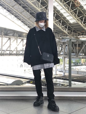 「DANKE SCHON（ダンケシェーン）のアイテム（帽子）」を使った、EMII SHOJIさん（レディース・156cm）の春コーディネート