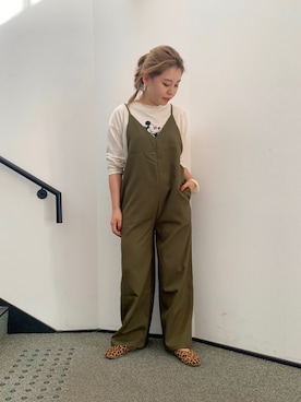 「ミッキーT」｜「アイテム（オールインワン・サロペット）」を使った、ももぞうさん（レディース・154cm）の秋コーディネート