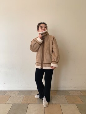 「prose verse（プロズヴェール）のアイテム（ブルゾン）」を使った、ももぞうさん（レディース・154cm）の冬コーディネート