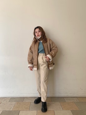 「prose verse（プロズヴェール）のアイテム（ブルゾン）」を使った、ももぞうさん（レディース・154cm）の冬コーディネート