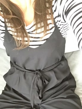 「RAY CASSIN（レイカズン）のアイテム（オールインワン・サロペット）」を使った、Shi Nabeさん（レディース・163cm）の春コーディネート