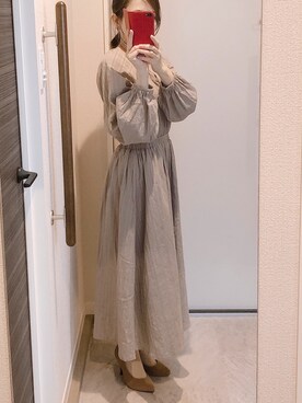 「GRL（グレイル）のアイテム（シャツワンピース、グレー系）」を使った、miyaさん（レディース・150cm）の春コーディネート