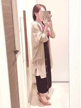 「AZUL（アズール）のアイテム（スカート、ブラック系）」を使った、miyaさん（レディース・150cm）の春コーディネート