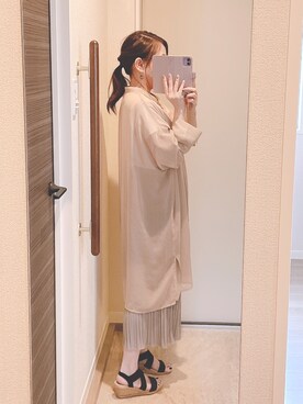 「韓国のアイテム（その他パンツ、シルバー系）」を使った、miyaさん（レディース・150cm）の春コーディネート