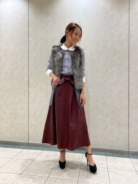 「ナラカミーチェ」｜「アイテム（その他アウター）」を使った、k ⑅◡̈*さん（レディース・155cm）の秋コーディネート