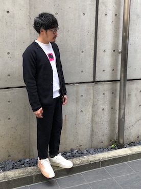 「EN ROUTE（アンルート）のアイテム（スラックス）」を使った、福岡史明さん（メンズ・162cm）の秋コーディネート