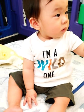 「Carter's（カーターズ）のアイテム（トップス）」を使った、yutoさん（キッズ・80cm）の秋コーディネート
