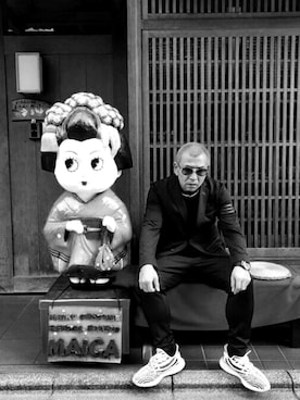 「Yeezy（イージー）のアイテム」を使った、中野英雄さん（メンズ・170cm）の秋コーディネート