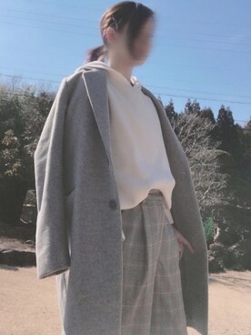 「グレーコーデ」｜「アイテム（トレンチコート）」を使った、moonさん（レディース・152cm）の冬コーディネート