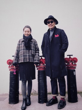 「plaid」｜「アイテム（ブーツ）」を使った、AriaZHANGさん（レディース・166cm）の冬コーディネート