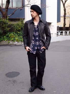 ライダースジャケットを使った アロハシャツ の人気ファッションコーディネート ユーザー ショップスタッフ 年齢 25歳 29歳 Wear