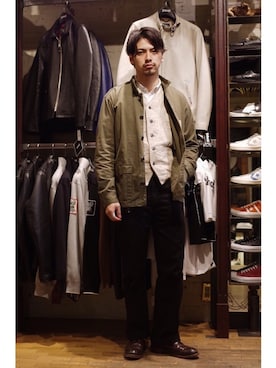 schottのカバーオール（グリーン系）を使った人気ファッション