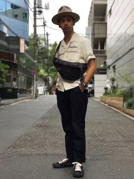 「schott（ショット）のSchott/ショット/URBAN CHINO PANTS/アーバン チノパンツ（チノパンツ）」を使った、yamazakiさん（メンズ・170cm）の春コーディネート